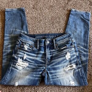 American Eagle Jeans Womens 26x28 Air Flex‎ Temp Tech Athletic Fit Distressed